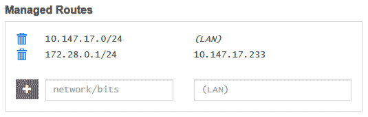 Routing Table Configuration